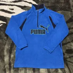 PUMA フリースジャケット 160cm ブルー　ブラック文字