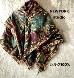 NEWYORK studio シルク100% スカーフ クリップ セット