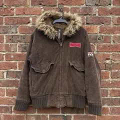 Billabong ダブルジップ y2kアーカイブ ファーコーデュロイジャケットのサムネイル