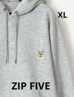 超美品 ZIP FIVE パーカー スウェット 裏起毛 トレーナー キツネ