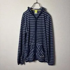 adidas NEO LABEL ボーダー ジップパーカー ブルー Lサイズ