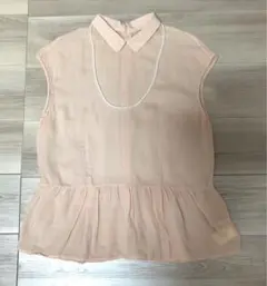 美品　マカフィー　ウォッシャブル リネン　ブラウス　オレンジ　38