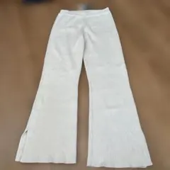 タグ付き　フリークスストア　FREAKS STORE リブフレアニットパンツ　M