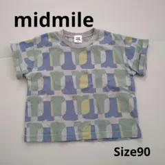 むくぞ―君　ミッドマイル　Tシャツ　総柄　半袖　90cm