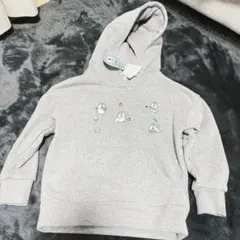 最終値下げ【新品未使用タグ付】んぽちゃむ刺繍 グレー パーカー