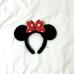 【 ディズニーランド ディズニーシー 】ミニーちゃん カチューシャ 赤黒