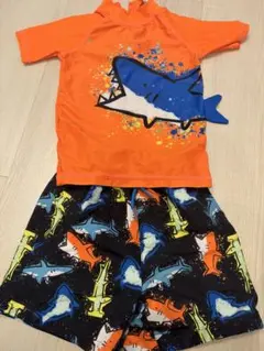 サメプリントラッシュガード上下セット 110cm