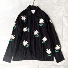 NOMA t.d. 花柄刺繍 フラワーエンブロイ 長袖シャツ ノーマティーディー