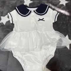 赤ちゃん本舗　セーラー風ベビーワンピース　ロンパース　80