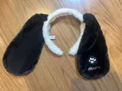 耳付きフリースカチューシャ 黒と白