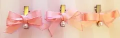 リボン付きヘアピン3個セット
