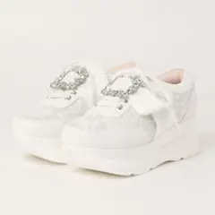 未使用品 YOSUKE ヨースケ 厚底ビジューバックルスニーカー