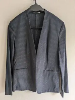 PLST プラステ テーラード ノーカラー ジャケット リネン混　Lサイズ