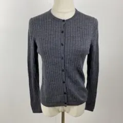 美品 UNIQLO メリノリブクルーネックショートカーディガン トップス 羽織り