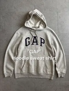 Y2K GAP パーカー S ライトグレー ビッグロゴ プルオーバー