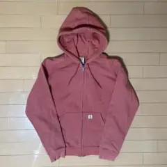 Carhartt ジップアップ フーディ 短丈 サーモンピンク Mサイズ相当