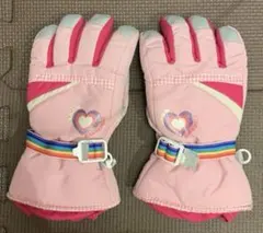 キッズ女の子　防寒具　手袋　ピンク　雪遊び　ソリ スキー　スノーボード　グローブ