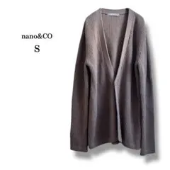 【nano&co】Vネックニットカーディガン　ゆったり　体型カバー　ブラウン　Sのサムネイル