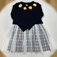 アプレレクール　カットソーチェック春ワンピース　女の子　100 フォーマル