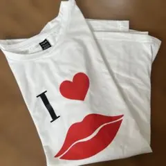 SHEIN I love 唇プリント 半袖Tシャツ ホワイト XL