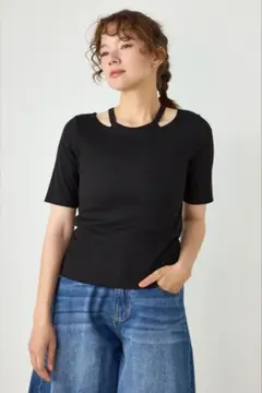 ロデオクラウンズ　clavicle openTシャツ　キャミソールセット　黒色のサムネイル