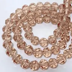 bn388/ガラスビーズ◇多面カット　クリアオレンジベージュ系　1連