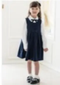 ネイビー リボン付き ワンピース