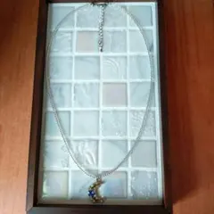 ハンドメイド ビーズ ネックレス 月チャーム