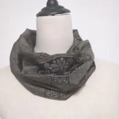 着物リメイク　大島紬（絹）　ハンドメイド　スヌード