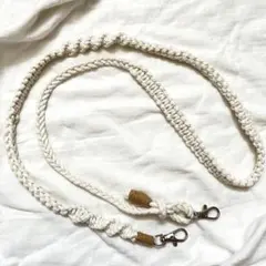 長さ調節可　マクラメ　スマホショルダー　スマホストラップ　シンプル