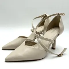 美品 RANDA ランダ ポインテッドトゥ アンクルストラップ パンプス S