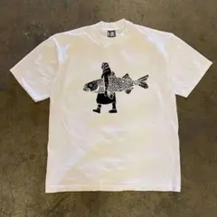 フィッシュ プリント Tシャツ ホワイト