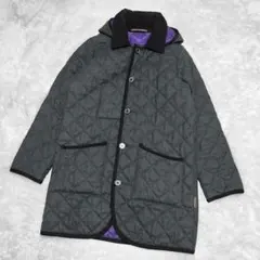 トラディショナルウェザーウェア キルティングコート フード付き ロング丈 M