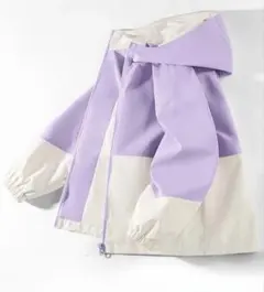 キッズ 子供服 ラベンダー フード付きアウター 140cm