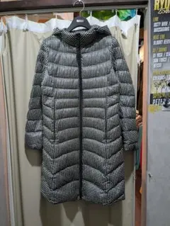 ユニクロ Msize フード付き千鳥柄ダウンジャケット