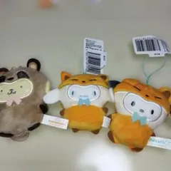 サンリオキャラクターズ　どうぶつ着ぐるみマスコット　きつね編　たぬき編