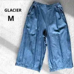 【GLACIER】ワイドパンツ　ウエストゴム　M ゆったり　イージーパンツ