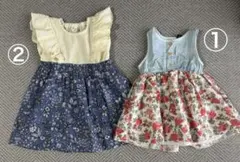 90サイズ ベビー服 花柄 ワンピース まとめ売り 2点セットのサムネイル