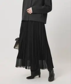 美品 25AW ユナイテッドアローズ シアー コンビプリーツスカート 38