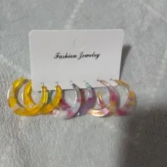 アクリル フープピアス 3点セット