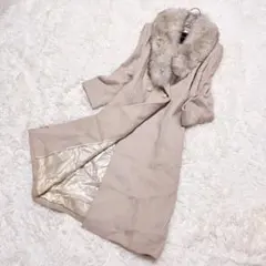 ✨MADUSON✨オンワード樫山 ファー付 ロングコート S 7号　ベージュ