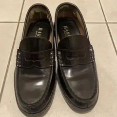 HARUTA 黒レザー ローファー 低ヒール　25センチ