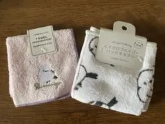 シマエナガ　マイクロファイバー& 綿100% メロ刺繍 タオルハンカチ