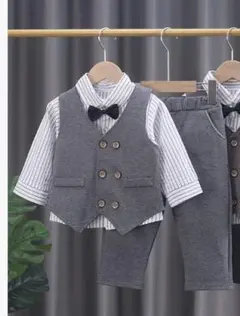 100 ベビー フォーマルスーツ 男の子 グレー 七五三 お宮参りお食い初め