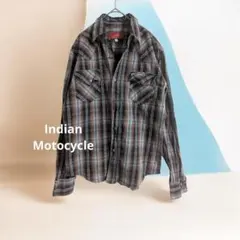 日本製 インディアンモトサイクル コンチョボタン ウエスタンシャツ L アメカジのサムネイル