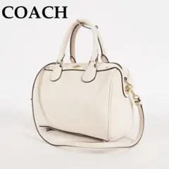 美品 COACH ショルダーバッグ ミニベネット 2way レザー ホワイト