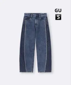 GU ジーユー　2トーンバレルレッグジーンズ　M