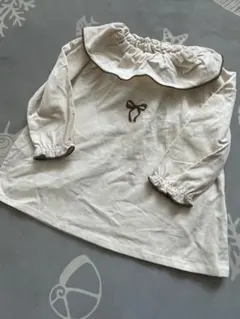 襟フリル Aライン コーデュロイ トップス