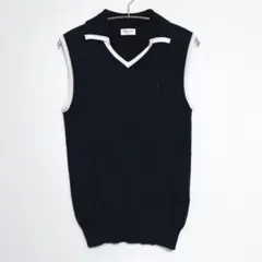 YSL イヴサンローラン メンズ Vネック ベスト ブラック ゴルフ YSL イヴサンローラン メンズ Vネック ベスト ブラック ゴルフ