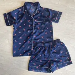 GU ネイビー チェリー柄パジャマセット Sサイズ